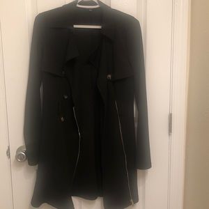 Black button/zipper cardigan